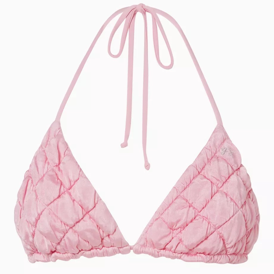 Frankie’s Bikinis Tia Quilted Bikini Top Pink